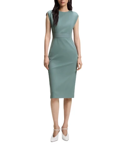 BOSS By Hugo Boss Deitra Crew Neck Short Sleeve Slim Midi Dress