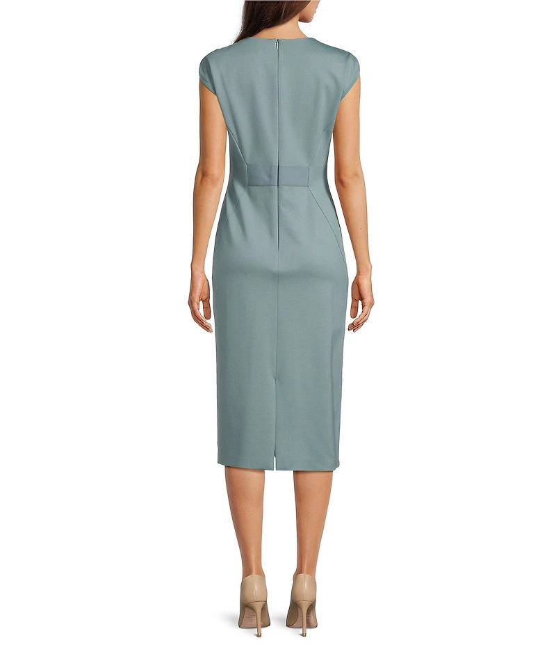 BOSS By Hugo Boss Deitra Crew Neck Short Sleeve Slim Midi Dress