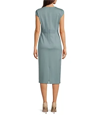 BOSS By Hugo Boss Deitra Crew Neck Short Sleeve Slim Midi Dress