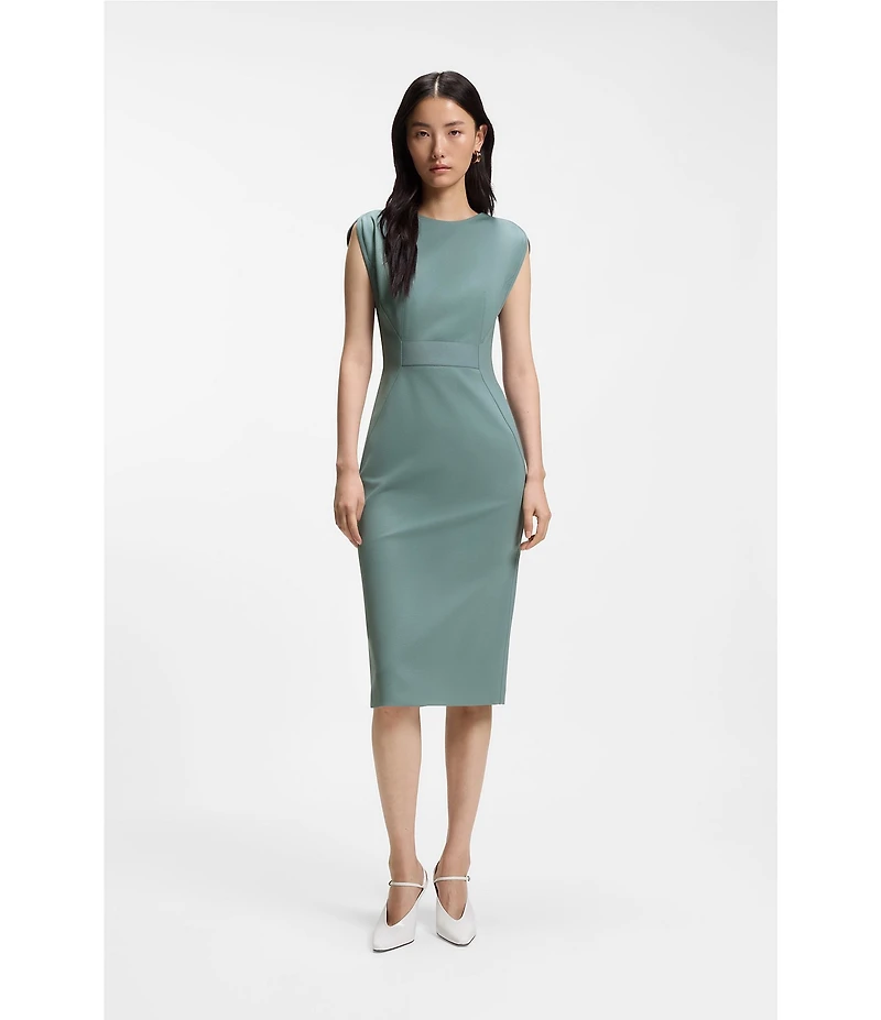 BOSS By Hugo Boss Deitra Crew Neck Short Sleeve Slim Midi Dress