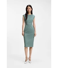 BOSS By Hugo Boss Deitra Crew Neck Short Sleeve Slim Midi Dress
