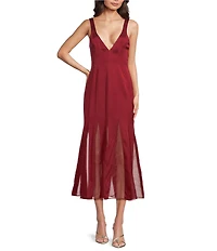 BOSS By Hugo Boss Donabellie V-Neck Sleeveless Godet Insert Midi Dress