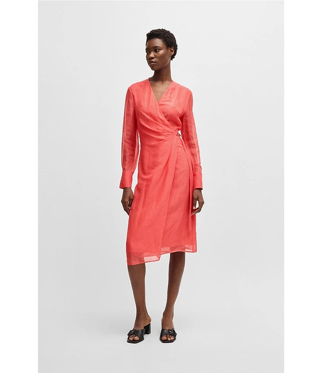 princess polly baby blue dress Hugo Boss BOSS by Hugo Boss Fadridi Knit Scoop Neck Short Sleeve Pleated  Midi Dress at CoolSprings Galleria in Franklin, TN