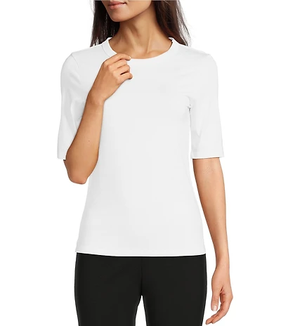 BOSS by Hugo Boss Efita Solid Knit Crew Neck Short Sleeve Coordinating Shirt