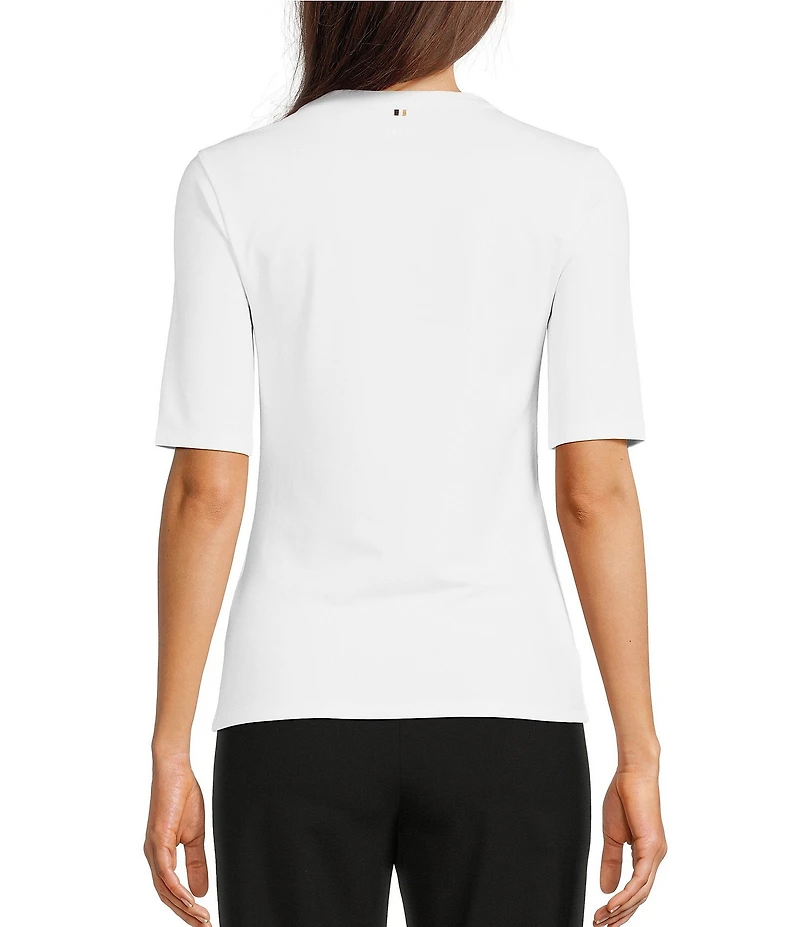 BOSS by Hugo Boss Efita Solid Knit Crew Neck Short Sleeve Coordinating Shirt