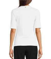 BOSS by Hugo Boss Efita Solid Knit Crew Neck Short Sleeve Coordinating Shirt