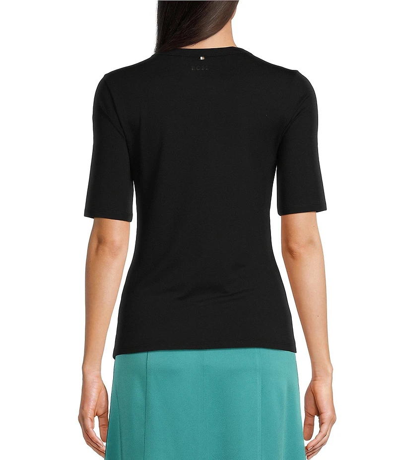 BOSS by Hugo Boss Efita Solid Knit Crew Neck Short Sleeve Coordinating Shirt