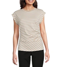 BOSS By Hugo Boss Epka Striped Print Crew Neck Sleeveless Top
