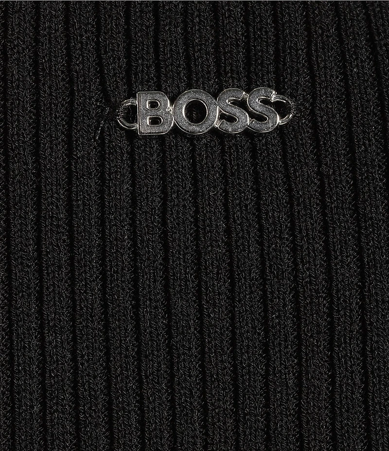 BOSS by Hugo Boss Fahara Solid Knit Crew Neck Button Front Cardigan