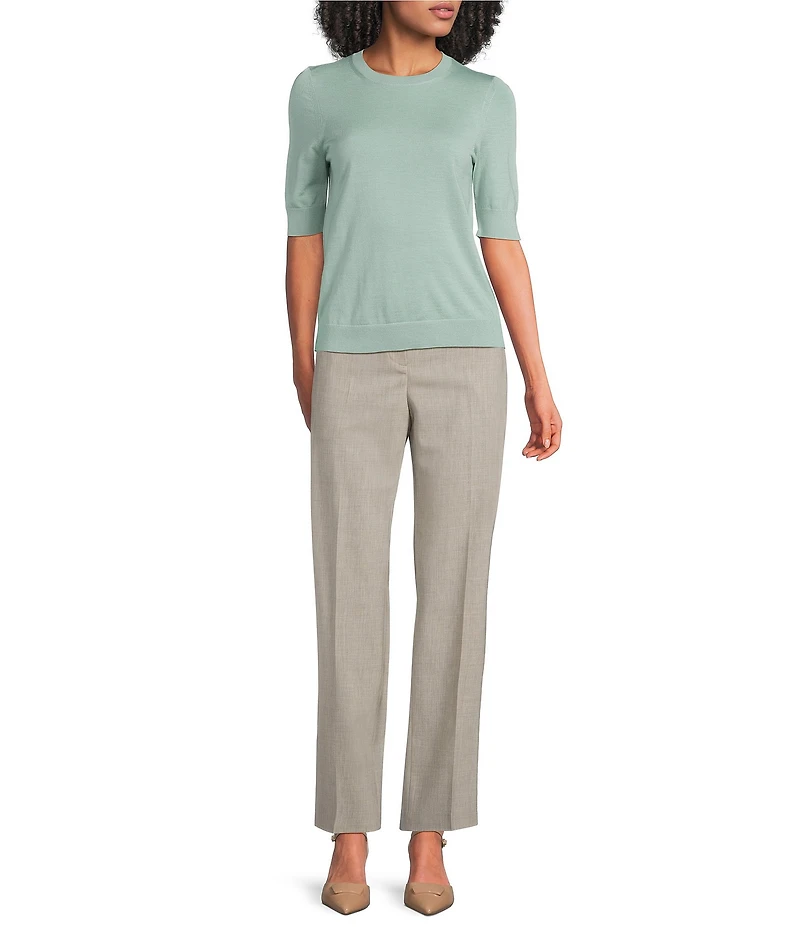 BOSS By Hugo Boss Farbella Virgin Wool Crew Neck Short Sleeve Top