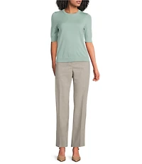 BOSS By Hugo Boss Farbella Virgin Wool Crew Neck Short Sleeve Top