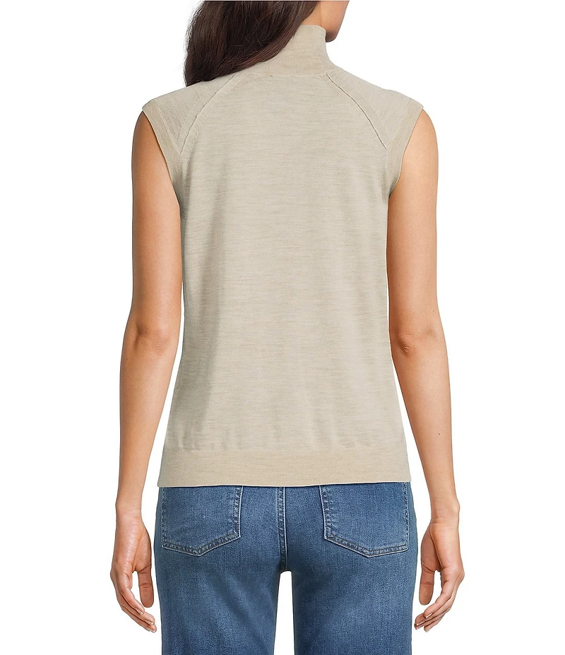 BOSS by Hugo Boss Fipin Wool Knit Turtleneck Cap Sleeve Top