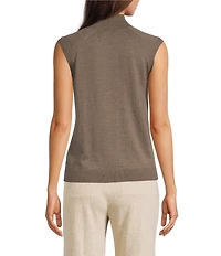 BOSS by Hugo Boss Fipini Super Fine Merino Gauge Turtleneck Cap Sleeve Top