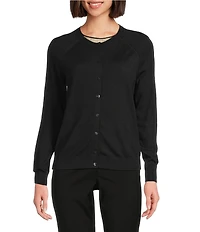 BOSS by Hugo Boss Fonami Virgin Wool Knit Crew Neck long Sleeve Cardigan