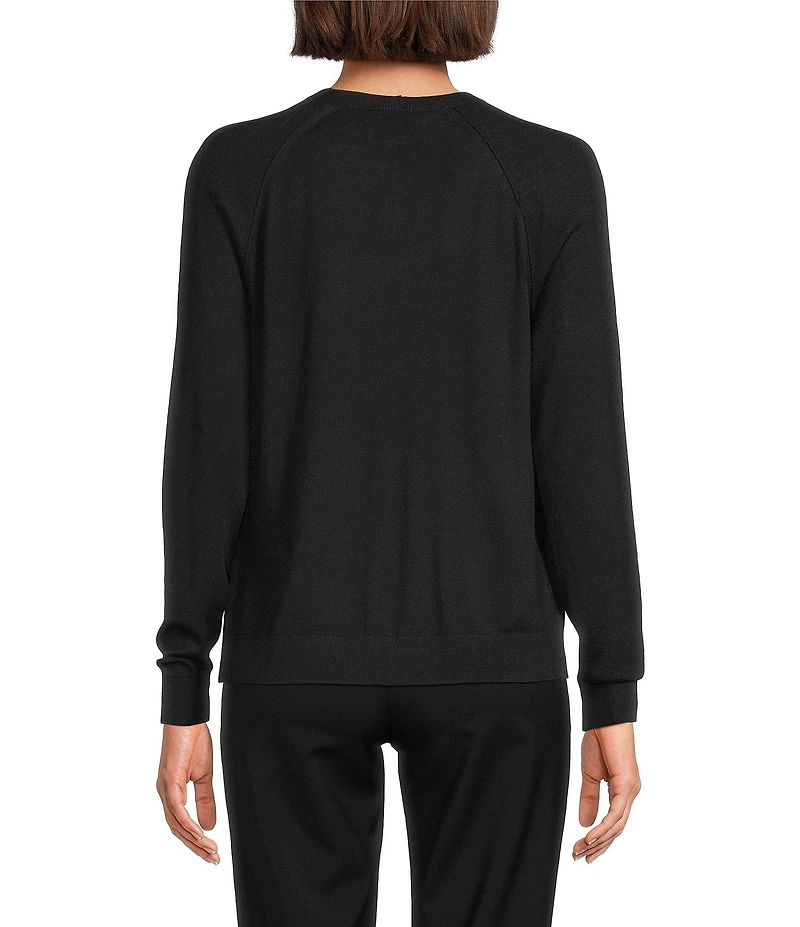 BOSS by Hugo Boss Fonami Virgin Wool Knit Crew Neck long Sleeve Cardigan