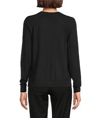 BOSS by Hugo Boss Fonami Virgin Wool Knit Crew Neck long Sleeve Cardigan