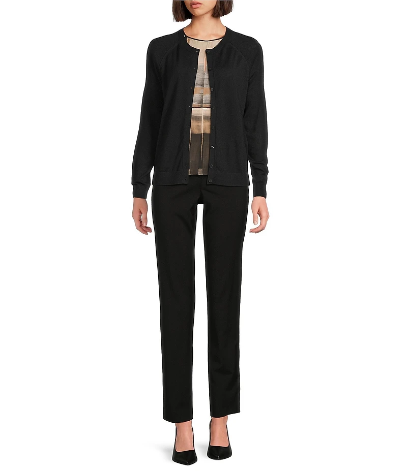 BOSS by Hugo Boss Fonami Virgin Wool Knit Crew Neck long Sleeve Cardigan