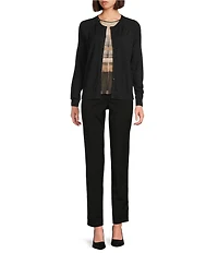 BOSS by Hugo Boss Fonami Virgin Wool Knit Crew Neck long Sleeve Cardigan