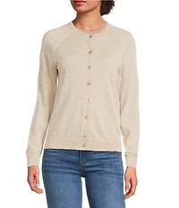BOSS by Hugo Boss Fonami Virgin Wool Knit Crew Neck long Sleeve Cardigan