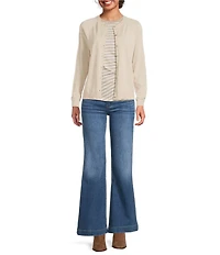 BOSS by Hugo Boss Fonami Virgin Wool Knit Crew Neck long Sleeve Cardigan