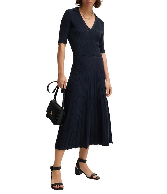 slim fit dress slacks Hugo Boss Formina Knit Midi Dress main image 1