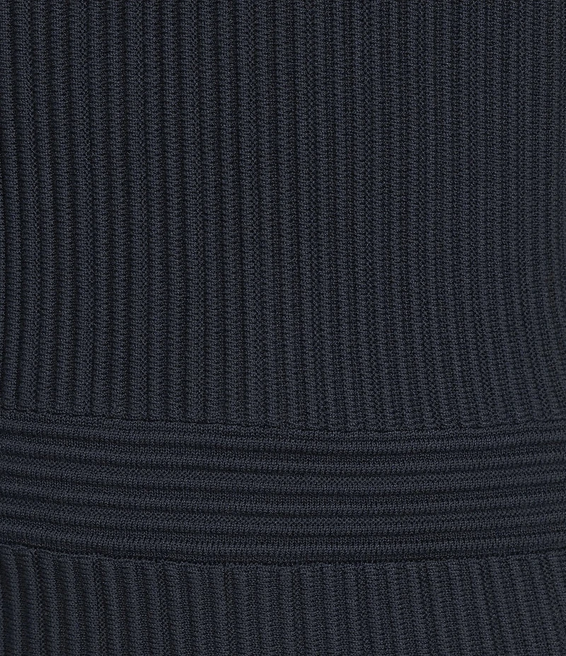BOSS By Hugo Boss Fracie Ribbed Knit V-Neck Elbow Sleeve Fit-And-Flare Midi Dress