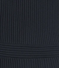 BOSS By Hugo Boss Fracie Ribbed Knit V-Neck Elbow Sleeve Fit-And-Flare Midi Dress