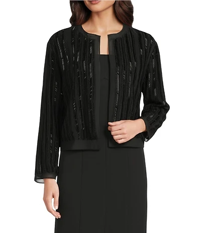 BOSS By Hugo Boss Hand Beaded Round Neck Long Sleeve Bolero Jacket