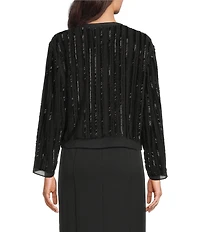 BOSS By Hugo Boss Hand Beaded Round Neck Long Sleeve Bolero Jacket