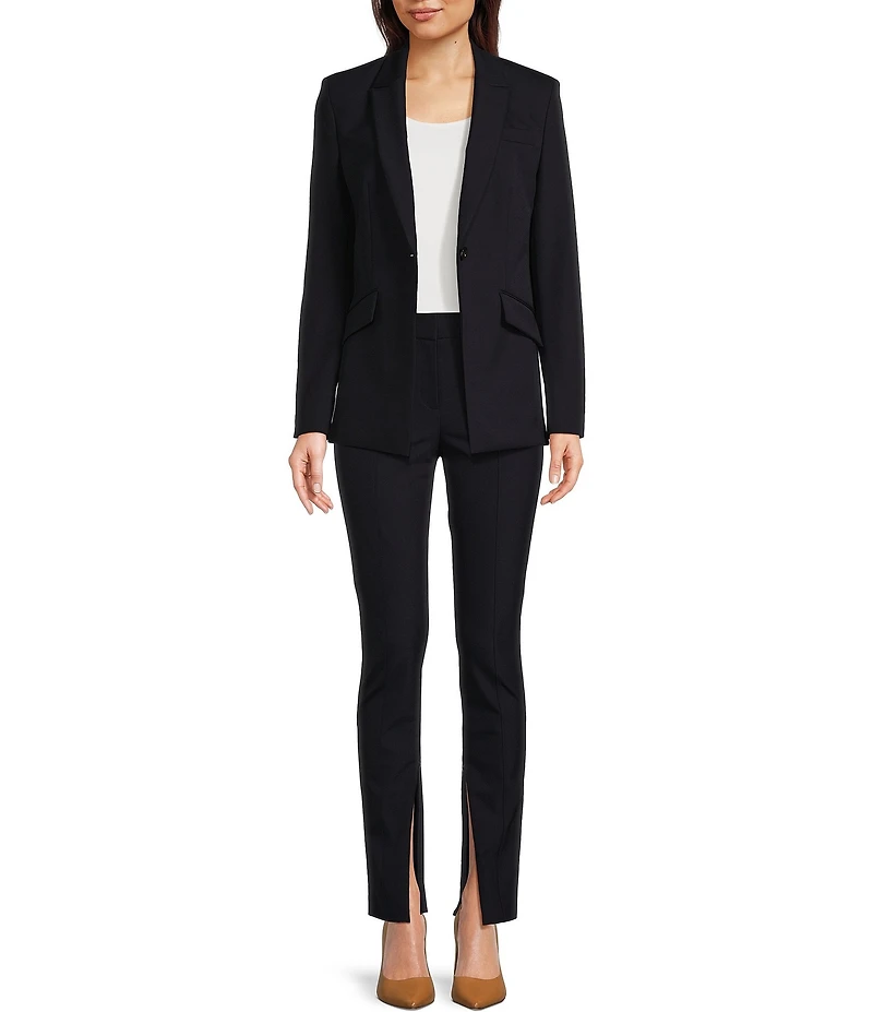 BOSS by Hugo Boss Jabinalah Stretch Woven Notch Lapel Collar Long Sleeve One-Button Front Jacket