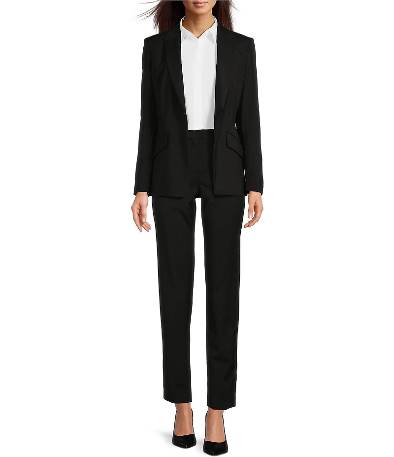 BOSS by Hugo Boss Jabinalah Virgin Wool Notch Lapel Collar Long Sleeve One-Button Blazer