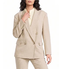BOSS by Hugo Boss Jaleto Textured Slub Woven Double Breasted Coodinating Blazer