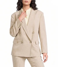BOSS by Hugo Boss Jaleto Textured Slub Woven Double Breasted Coodinating Blazer