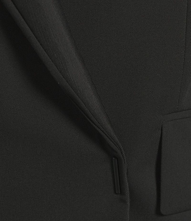 BOSS By Hugo Boss Janeva Wool Woven Notch Lapel V-Neck Long Sleeve Cropped Tux Jacket