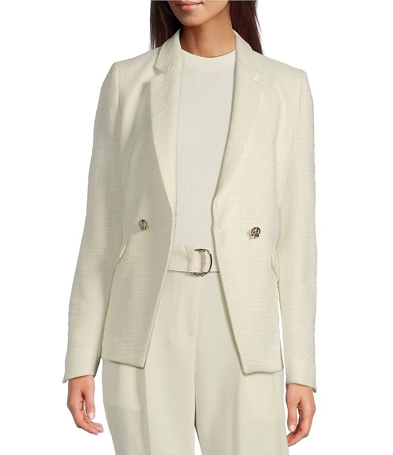 BOSS by Hugo Boss Jatawa Tweed Notch Lapel Long Sleeve Blazer