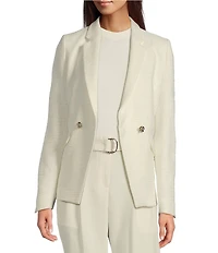 BOSS by Hugo Boss Jatawa Tweed Notch Lapel Long Sleeve Blazer