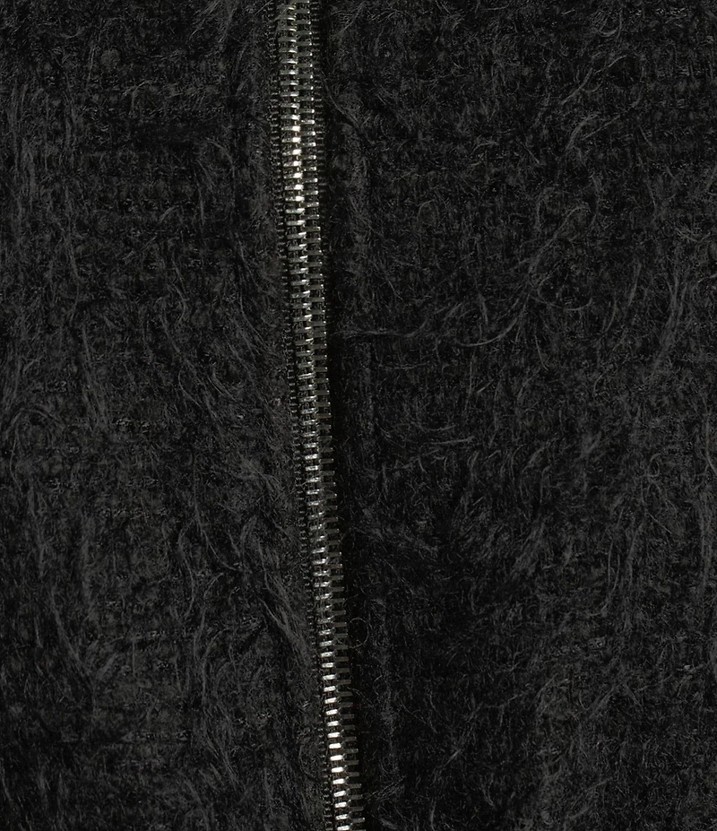 BOSS By Hugo Boss Jocalen Wool Blend Eyelash Fringe Notch Collar Long Sleeve Cropped Jacket