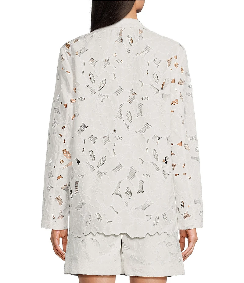 BOSS by Hugo Boss Jonara Broderie Anglaise Notch Lapel Long Sleeve Blazer