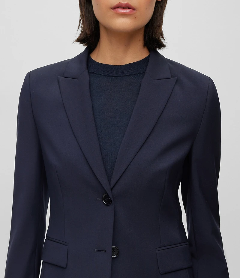 BOSS by Hugo Boss Juleah Virgin Wool Peak Lapel Collar Two-Button Coordinating Blazer Jacket