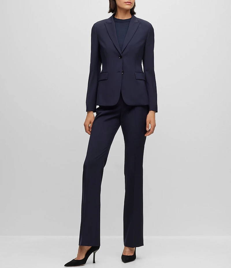 BOSS by Hugo Boss Juleah Virgin Wool Peak Lapel Collar Two-Button Coordinating Blazer Jacket