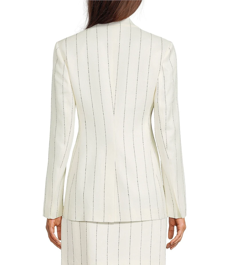 BOSS by Hugo Boss Pinstripe Point Lapel Long Sleeve Single Breasted Blazer