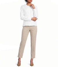 BOSS by Hugo Boss Solid Cotton Round Neck Long Cuff Sleeve Peplum Shirt