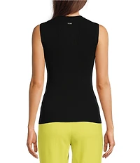 BOSS by Hugo Boss Solid Knit Mock Neck Sleeveless Coordinating Tank Top