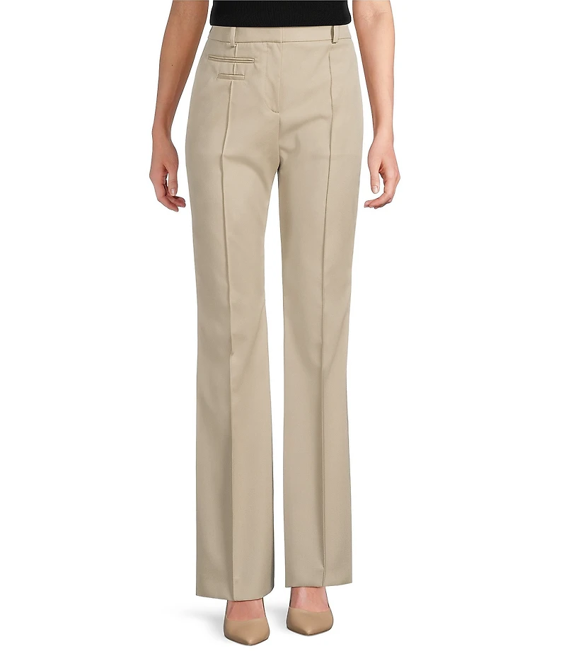 BOSS by Hugo Boss Talimia Twill Straight Leg Pin-Tuck Pleated Trouser