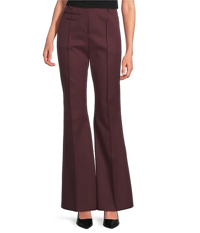 BOSS by Hugo Boss Talimia Wool Flat Front Flare Leg Pants