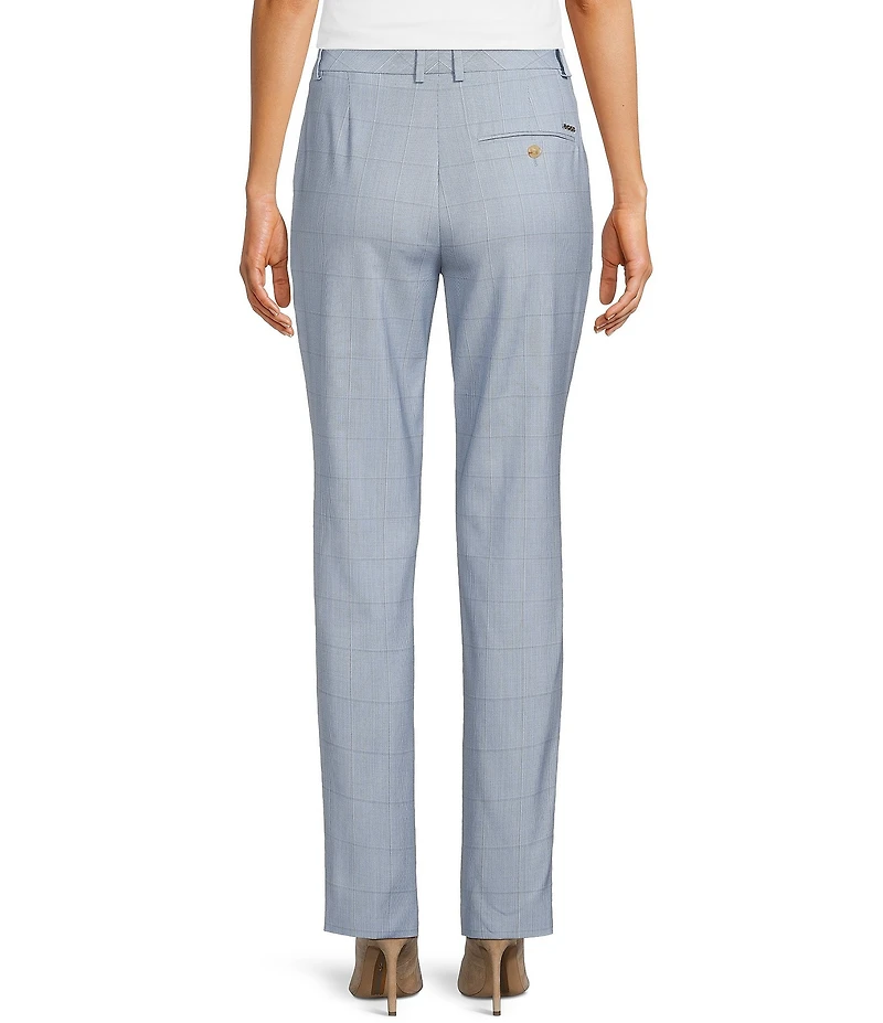 BOSS By Hugo Boss Tamata Wool Windowpane Plaid Straight Leg Pants