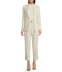BOSS by Hugo Boss Tapiah Woven Pleated front Tapered Leg Cropped Trouser