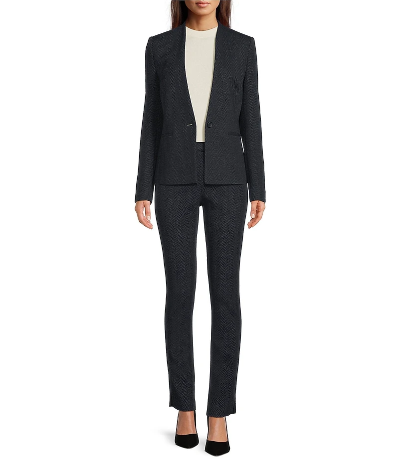 BOSS by Hugo Boss Tapria Herringbone Jersey Flat Front Pants