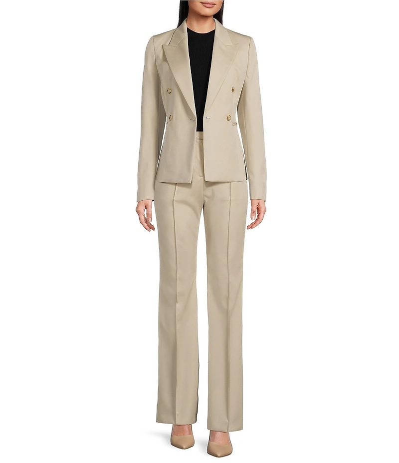 BOSS By Hugo Boss Twill Notch Lapel Long Sleeve Double Breasted Blazer