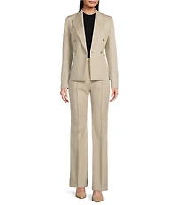BOSS By Hugo Boss Twill Notch Lapel Long Sleeve Double Breasted Blazer